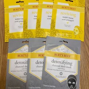 Burt's Bees Reviving Pineapple and Detoxifying Charcoal Masks Lot of 7